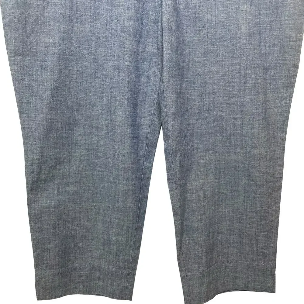 NWT Talbots Women’s Perfect Crop Pants - Chambray Blue Lightweight Size 10P - Picture 5 of 14